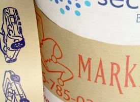 Branded Water Activated Tape with dispensors