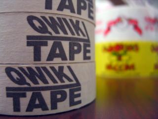 Photo of Custom Masking Tape with the Qwik Tape logo.